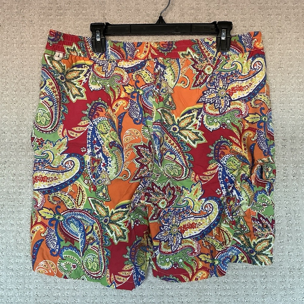 Polo Ralph Lauren Paisley New No Tag Swim Trucks Shorts M Vibrant Hawaiian - Picture 2 of 6